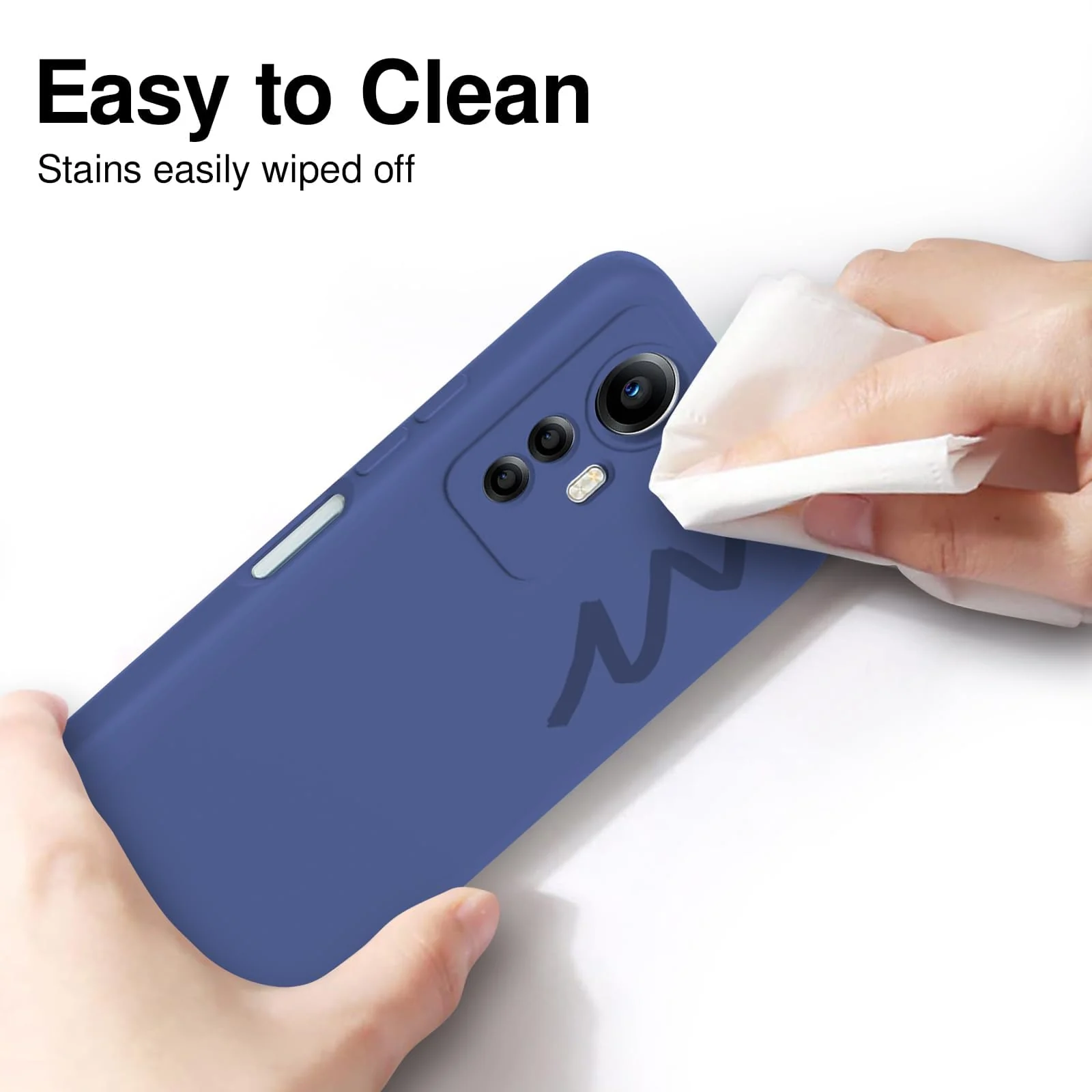 DL3 Mobilak Xiaomi Redmi Note 12S Case, Soft Flexible Liquid Silicone Gel Rubber Bumper Cover, Full Body Shockproof Protective Phone Case - Blue