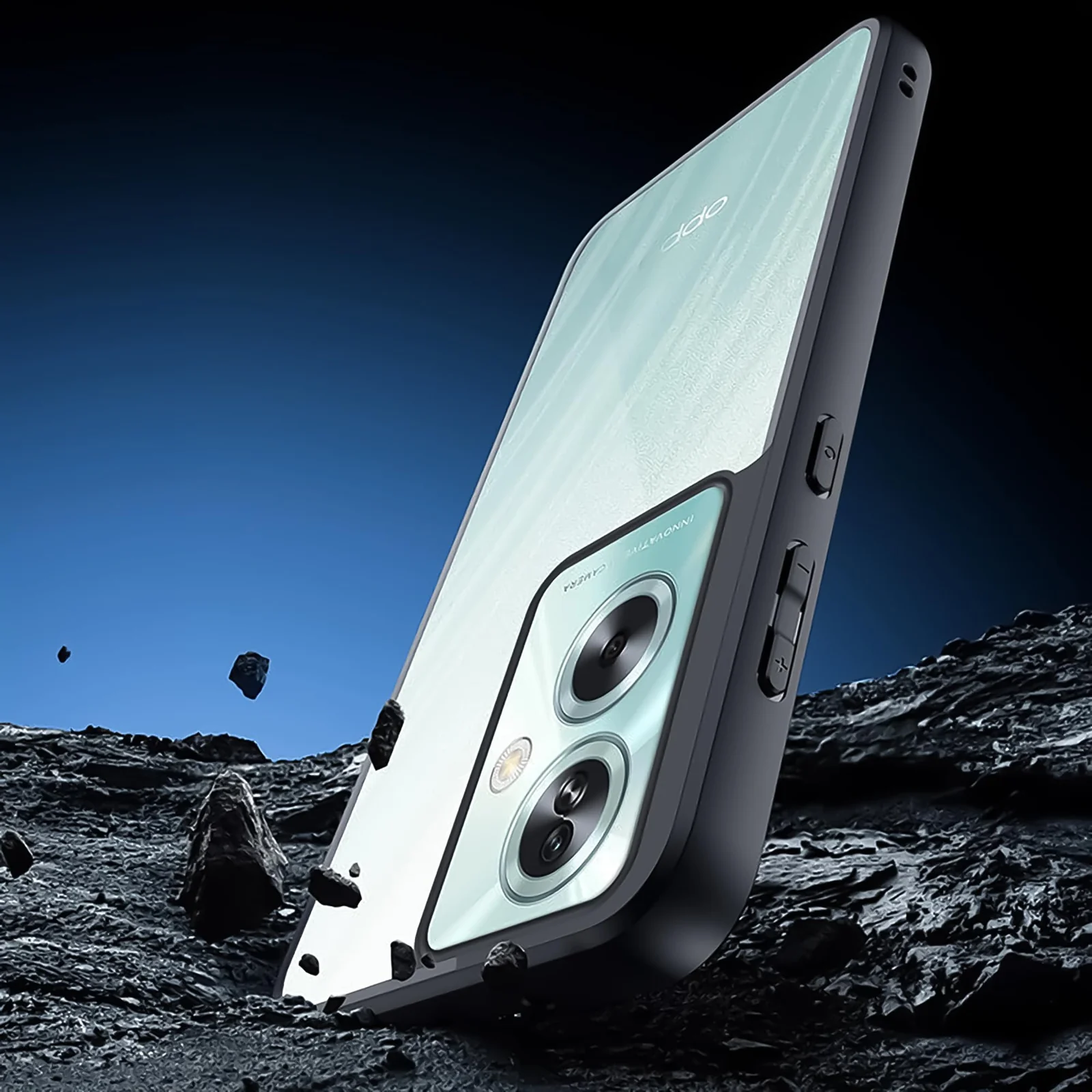 DL3 Mobilak Clear Protective Case for OPPO Reno 11F 5G - Black