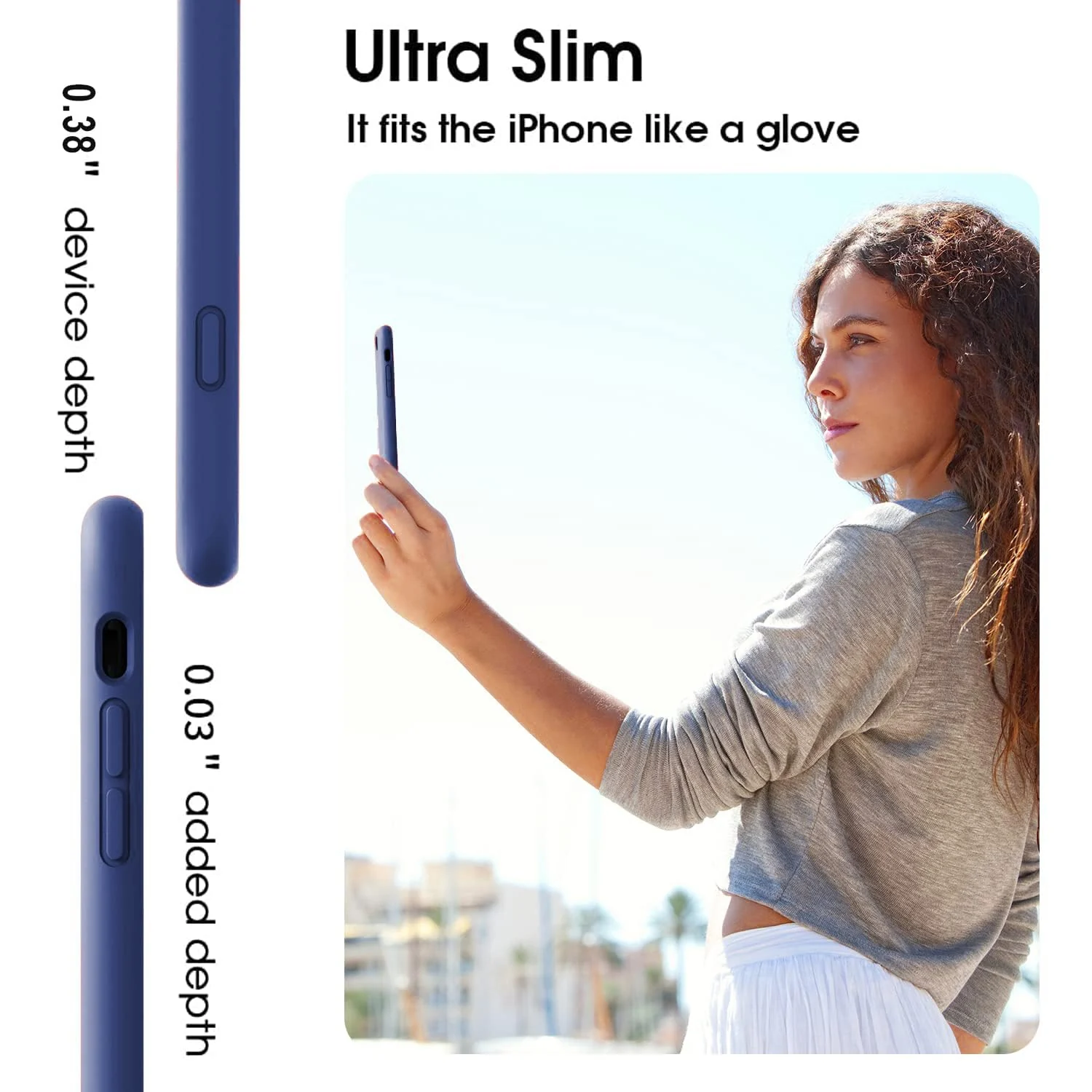 DL3 Mobilak Liquid Silicone Protective Case for iPhone 7 Plus / iPhone 8 Plus with Camera Protection and Microfiber Lining - Lavender Blue