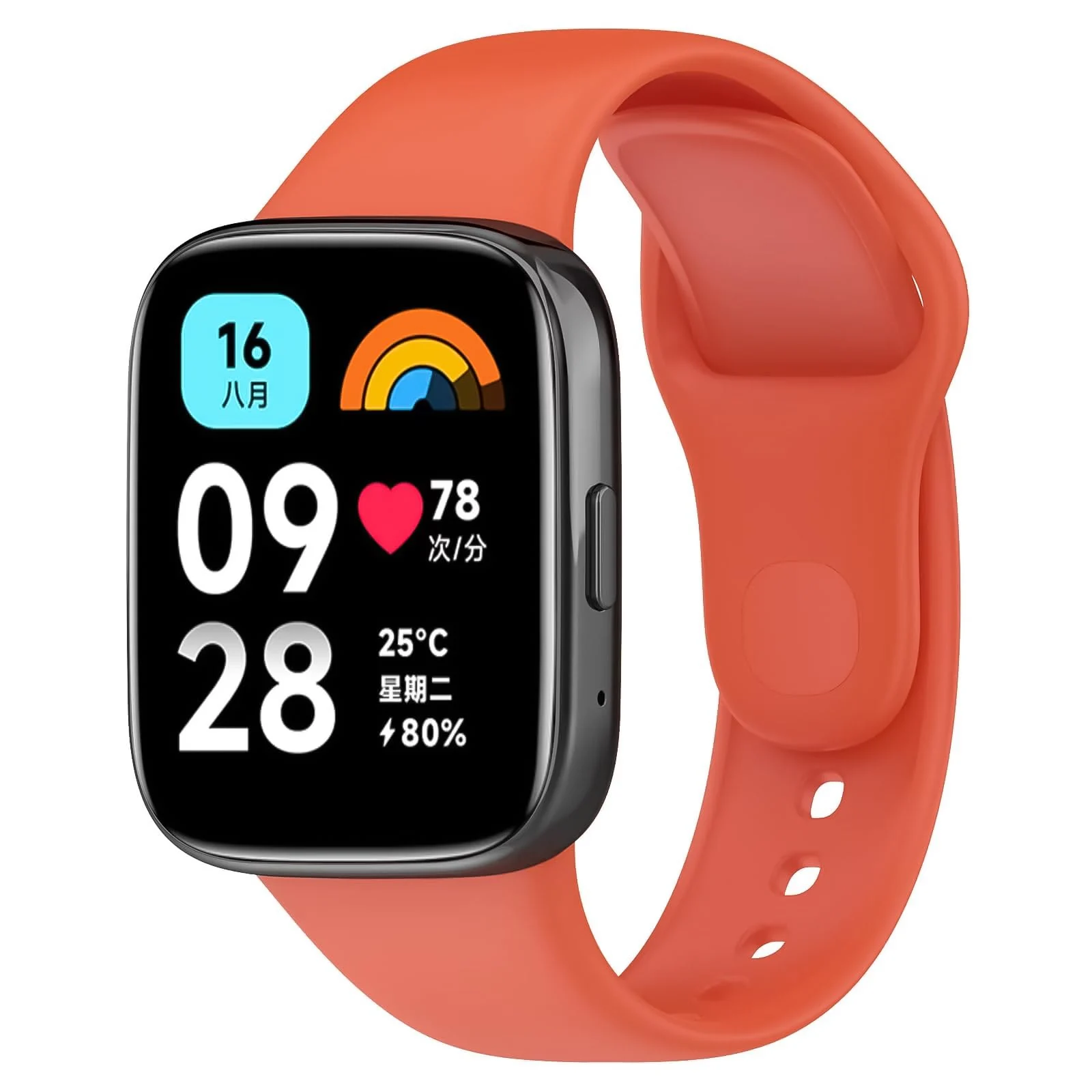 DL3 Mobilak Strap Silicone Compatible With Xiaomi Redmi Watch 3 Active/Redmi Watch 3 Lite, Sport Silicone Watch Band Wrist Strap, Bracelet Wristband Wrist Strap - Orange