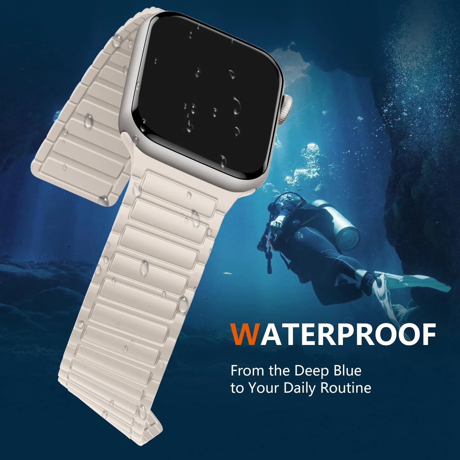 DL3 Mobilak Silicone Straps Compatible with Apple Watch Ultra Strap 49mm 46mm 45mm 44mm 42mm, Loop Band with Strong Magnetic Closure Designed for iWatch Ultra Ultra 2 Series 11 10 9 8 7 6 5 4 3 2 1 SE - Starlight/Wine Red