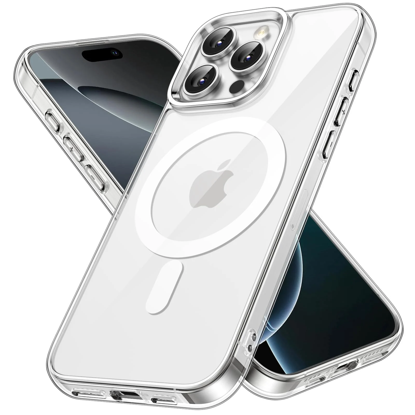 DL3 MOBILAK for iPhone 16 Pro Max Case Clear [Compatible with MagSafe] Slim Magnetic Clear Bumper Case
