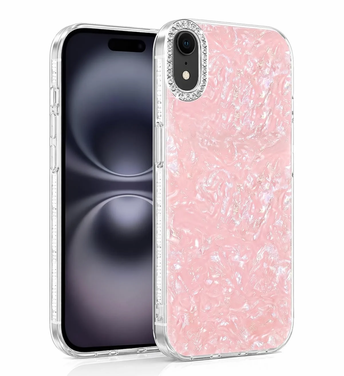 DL3 Mobilak Glitter Rhinestone Protective Case for iPhone XR with Shockproof Design - Pink