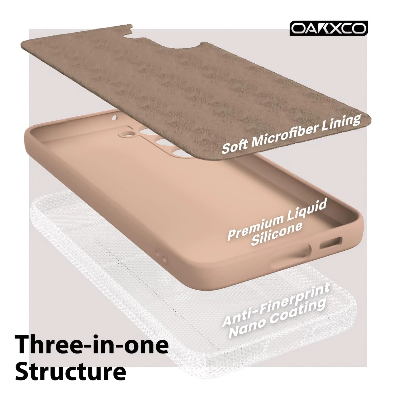 DL3 Mobilak Liquid Silicone Protective Case for Samsung Galaxy Note10 with Microfiber Lining and Shockproof Design - Light Orange