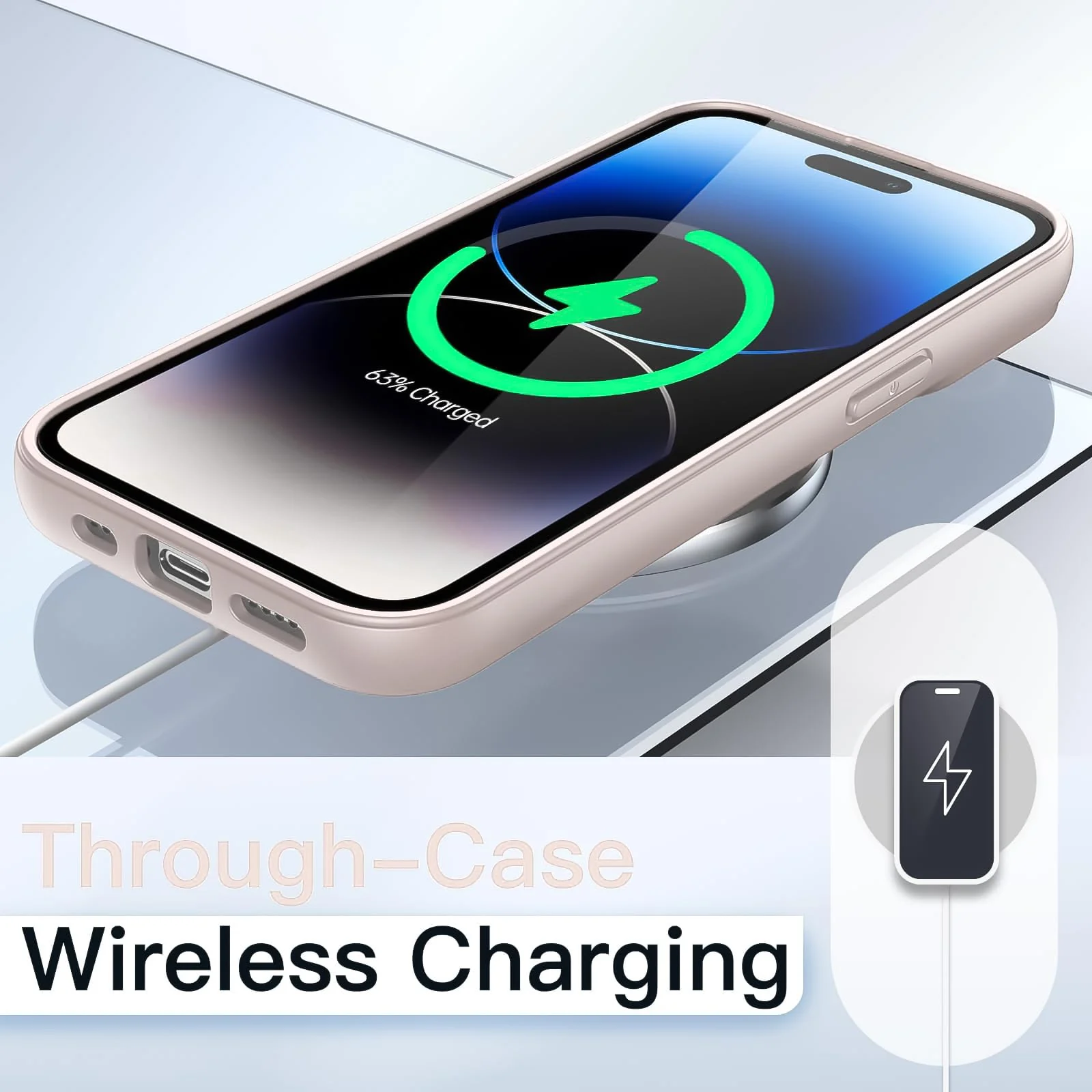 DL3 Mobilak Clear TPU Case for iPhone 11 Pro Max (6.5 Inch), Shock-absorbing protection, Non-slip grip, Raised edges around the screen and camera - Pink Sand