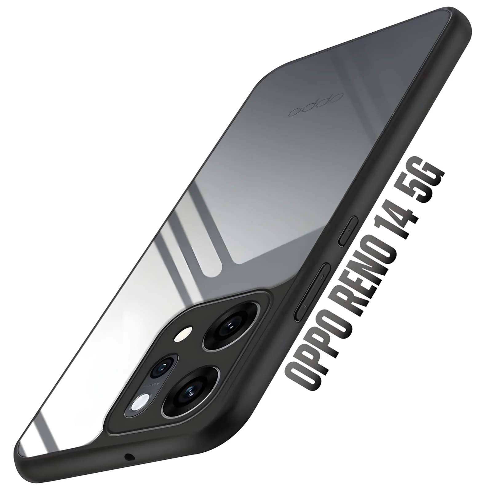 DL3 Mobilak Clear TPU Case for OPPO Reno 14 5G (OPPO Reno14), Camera protection, Shock-absorbing protection, Scratch-resistant surface - Black