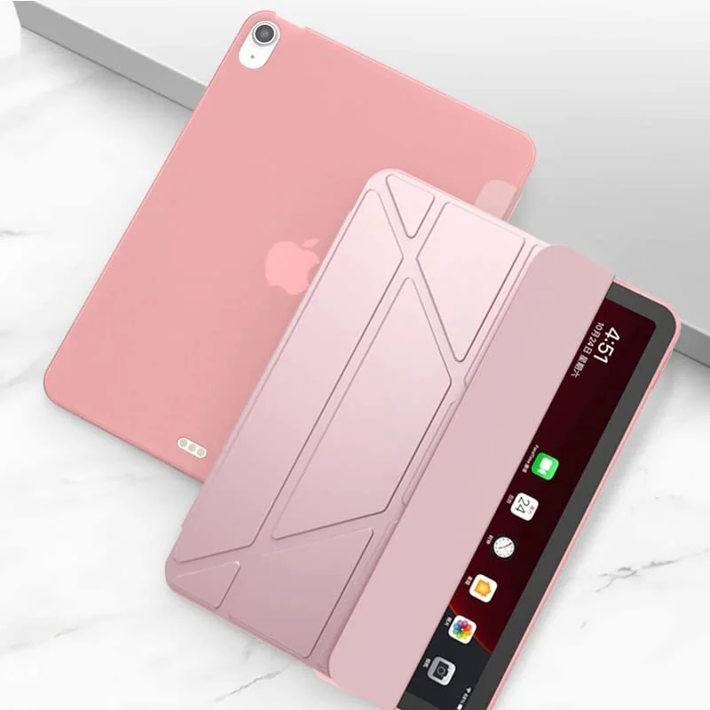 DL3 Mobilak iPad (A16) Case/iPad 10th Generation [11-Inch 2025/10.9 Inch 2022] with Pencil Holder, [Support Touch ID] Flexible TPU Back Shell Smart Trifold Stand Protective Auto Wake/Sleep - A. Rose Gold
