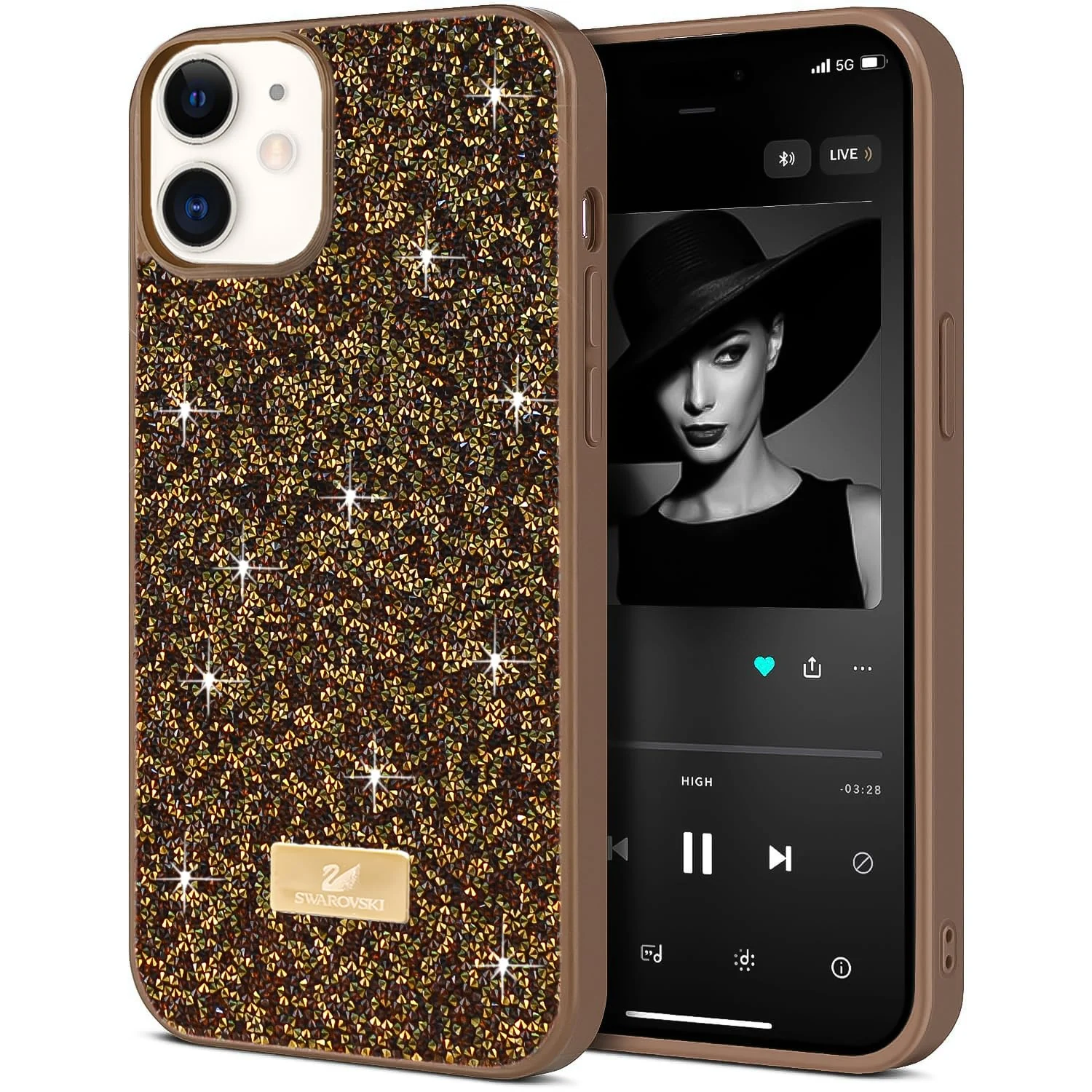 DL3 Mobilak Glitter Protective Case for iPhone 11 (6.1-Inch), Supports wireless charging, Shock-absorbing protection, Scratch-resistant surface