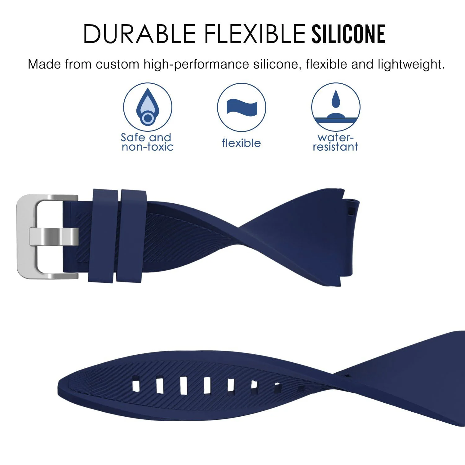DL3 Mobilak Silicone Sport Band 22MM Xiaomi Redmi Watch 5 Active/5 Lite/Samsung Galaxy Watch 46mm/Watch 3 45mm/Gear S3/Huawei watch (GT6 GT5 GT4 GT3 GT2 GT 46MM)/GT2E/GT5 Pro/GT 6 Pro/Amazfit GTR 3/4 - A.Navy Blue