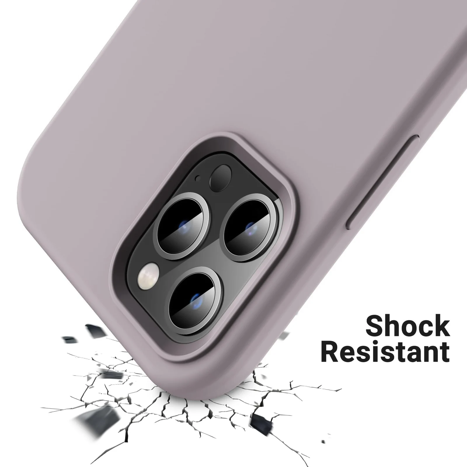DL3 Mobilak Liquid Silicone Protective Case with Soft Microfiber Lining for iPhone 13 Pro (6.1 Inch) - Lavender