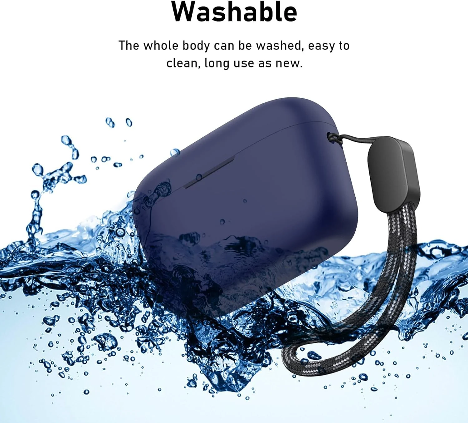DL3 Mobilak Silicone Cover Case Compatible with Soundcore by Anker A20i Portable Protective Cover With Keychain - Blue