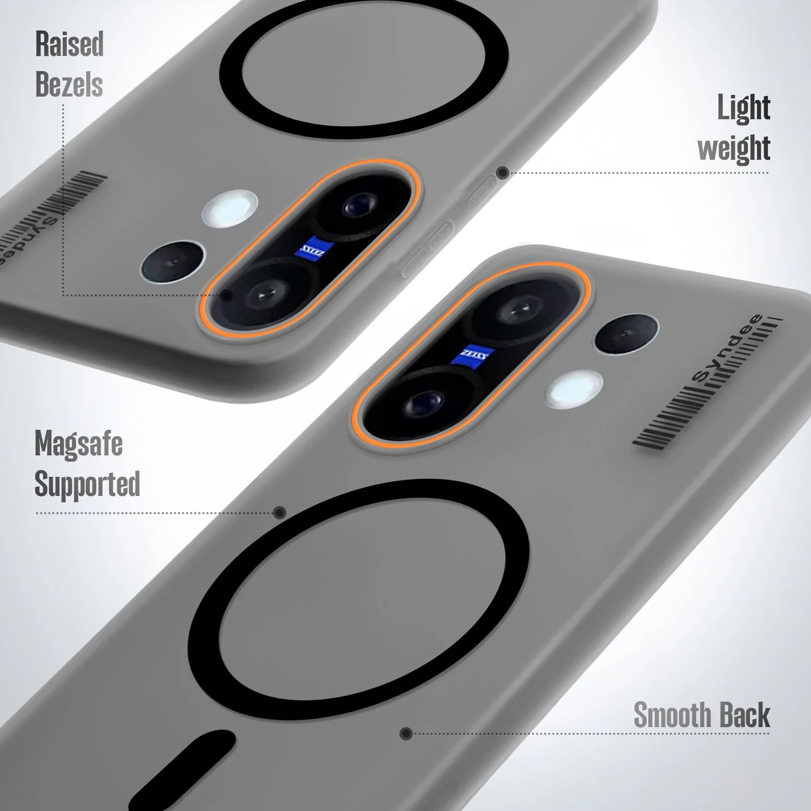 DL3 Mobilak Translucent Matte Case for Honor 200 Pro 5G, Compatible with MagSafe accessories, Shock-absorbing protection, Integrated ring holder - Black