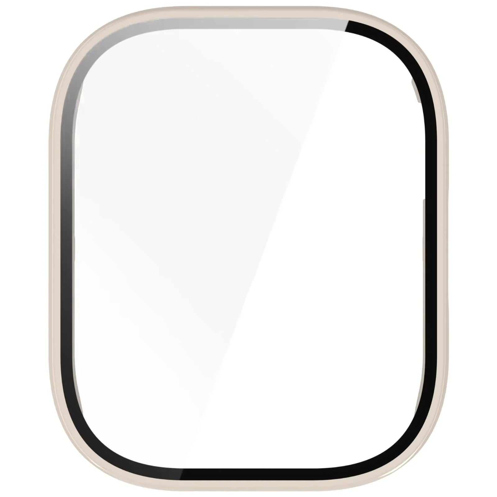 DL3 MOBILAK Full-Coverage Watch Case with Tempered Glass for Xiaomi Redmi Watch 5 Active, Ivory White
