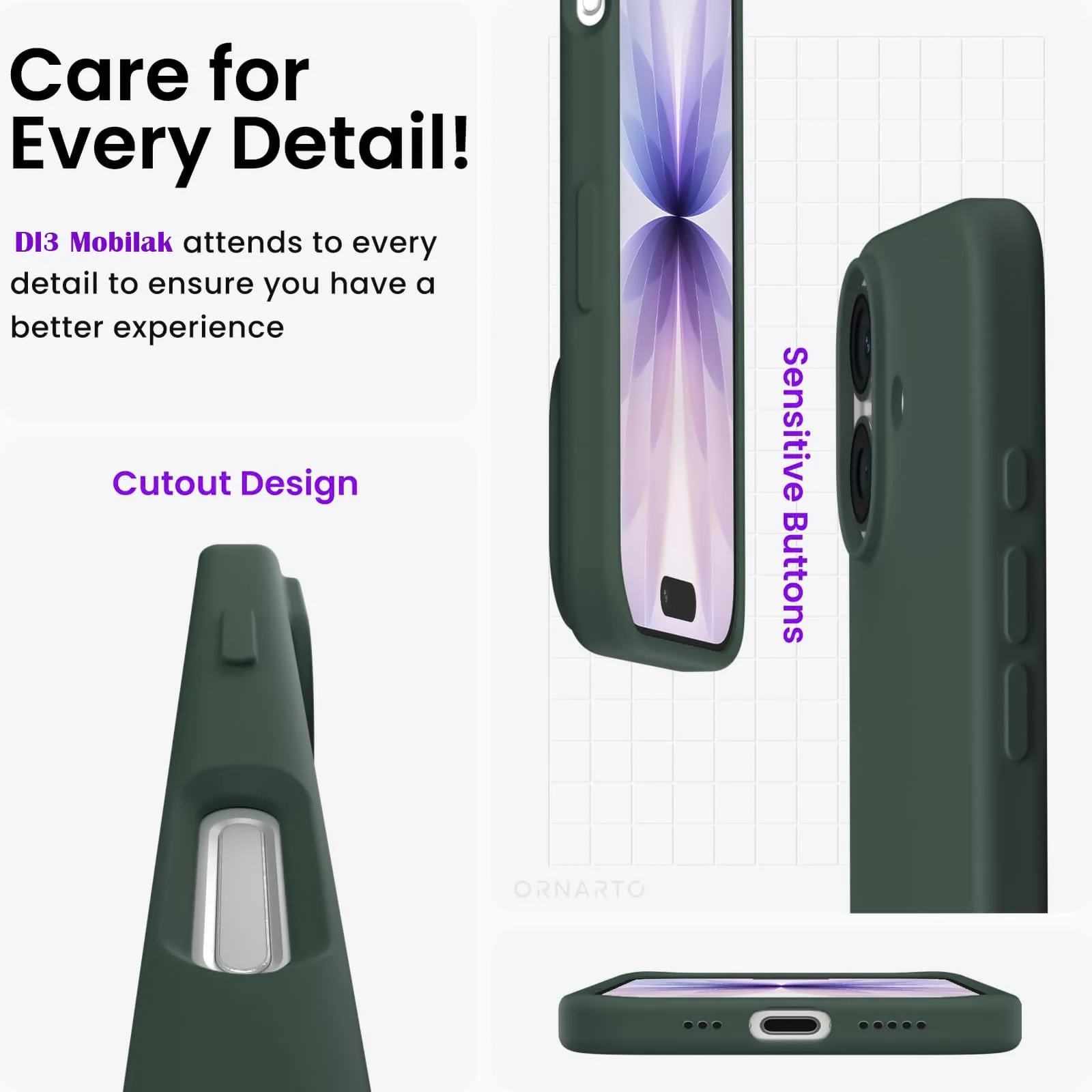 DL3 Mobilak Liquid Silicone Case for iPhone 17 6.3-Inch, Supports wireless charging, Shock-absorbing protection, Scratch-resistant surface - Green 2