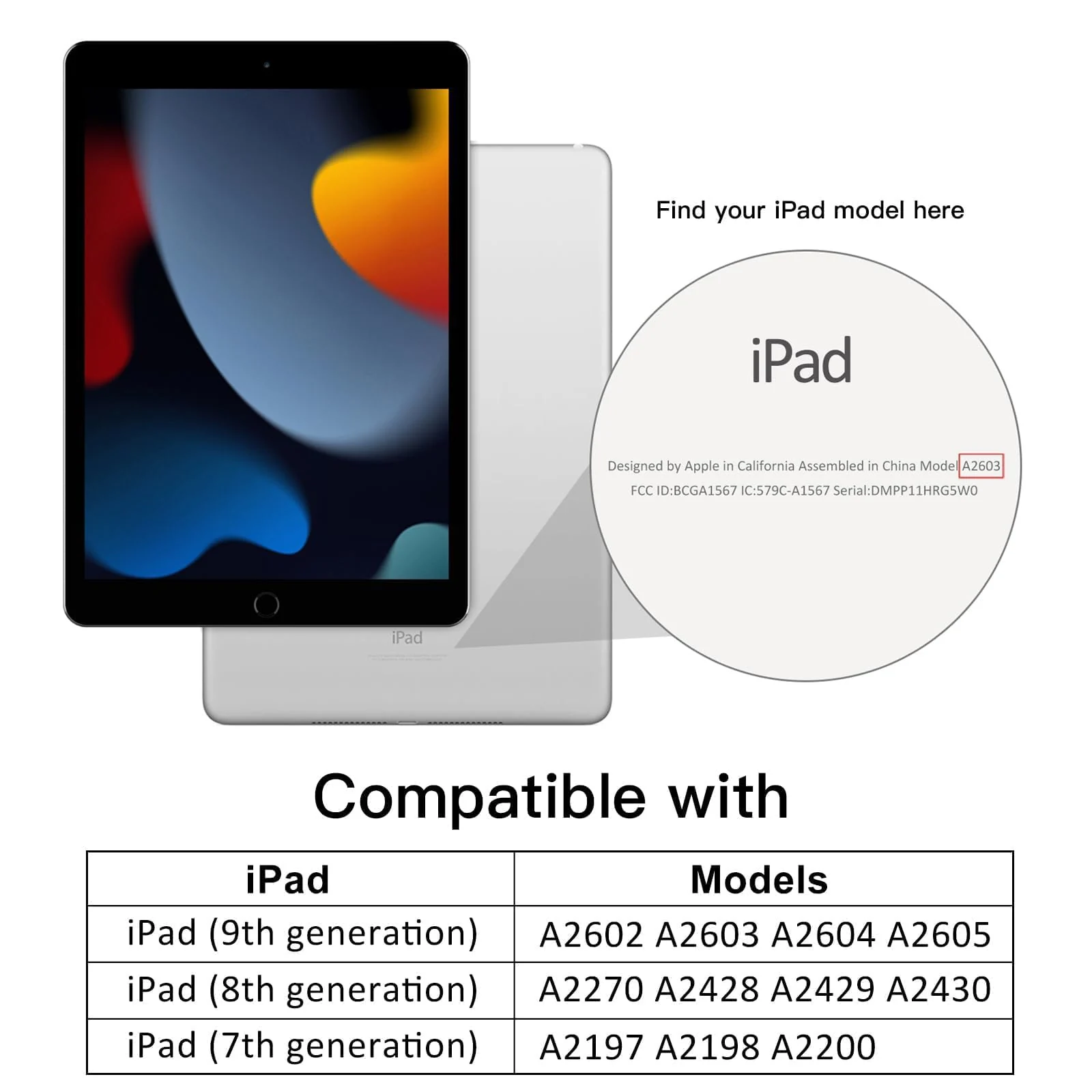 DL3 Mobilak iPad 9th/ 8th/ 7th Generation, Case for iPad 10.2-Inch 2021/2020/ 2019 with Pencil Holder, iPad 7th Gen 2019 Case with Soft Baby Skin Silicone Back, Auto Wake/Sleep Cover - Black