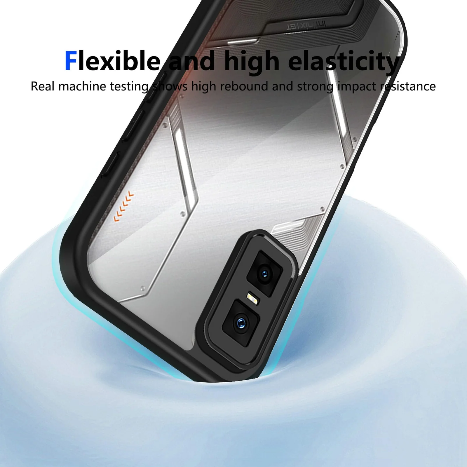DL3 Mobilak Clear PC and TPU Protective Case for Infinix GT 30 Pro with Camera Protection and Military-Grade Protection - Black