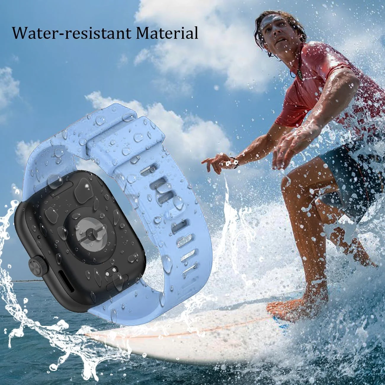 DL3 Mobilak Bracelet Compatible with Xiaomi Redmi Watch 6/5/4 / Xiaomi Smart Band 10 Pro/9 Pro/8 Pro, Soft TPU Replacement Strap Sports, Strap for Men and Women - Baby Blue