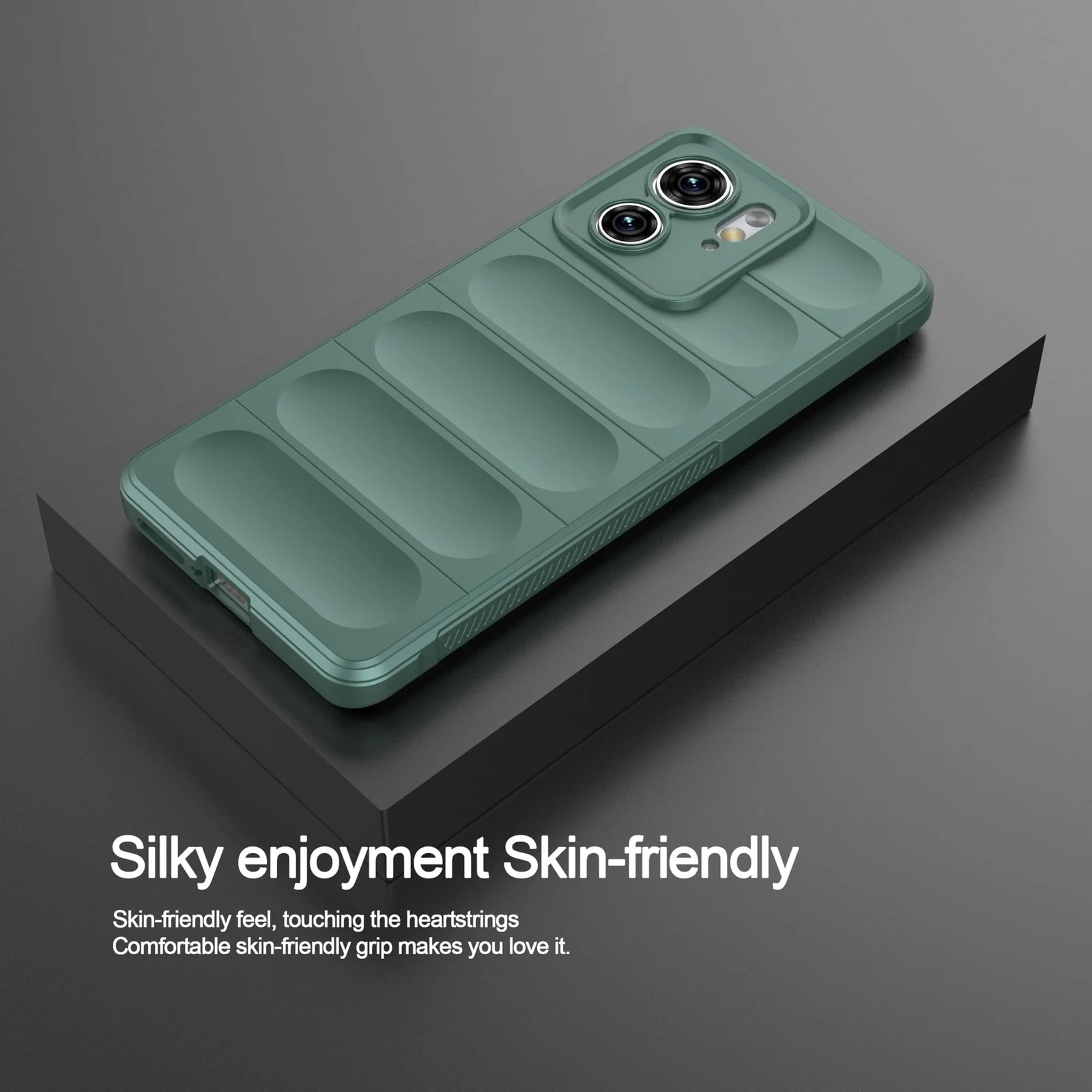 DL3 Mobilak Silicone Case for Motorola Edge 40 5G Heavy Duty Protective [Slim Fit] Shockproof Soft Flexible Protective Design Shock-Absorption TPU Cover With Camera Protection - Green