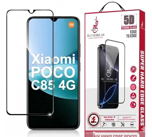 DL3 Mobilak for Xiaomi Poco C85 4G Tempered Glass Screen Protector, 9H Hardness Anti-Scratch Tempered Glass flim, Case Friendly, Anti-Scratch - Clear