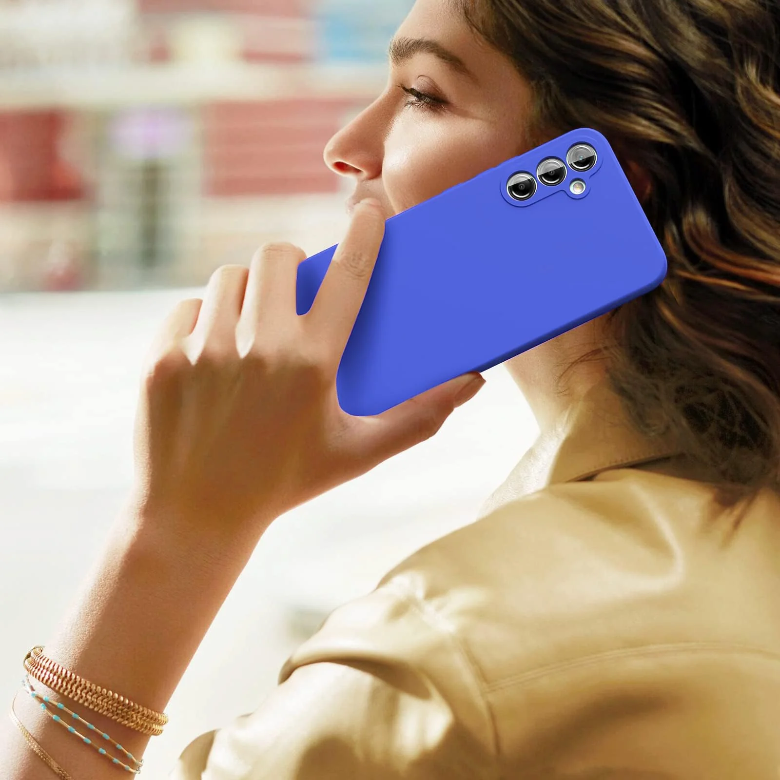 DL3 Mobilak Soft Silicone Gel Bumper Case for Samsung Galaxy A54 5G - Light Blue