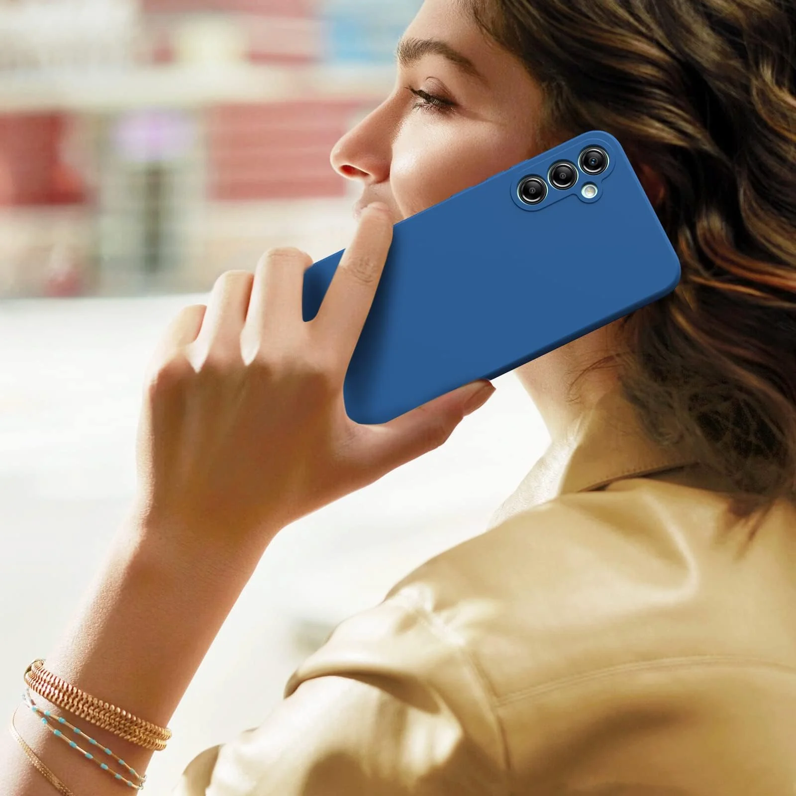 DL3 Mobilak Silicone Protective Case for Samsung Galaxy A24 4G, Shock-absorbing protection, Scratch-resistant surface, Soft microfiber lining - Royal Blue