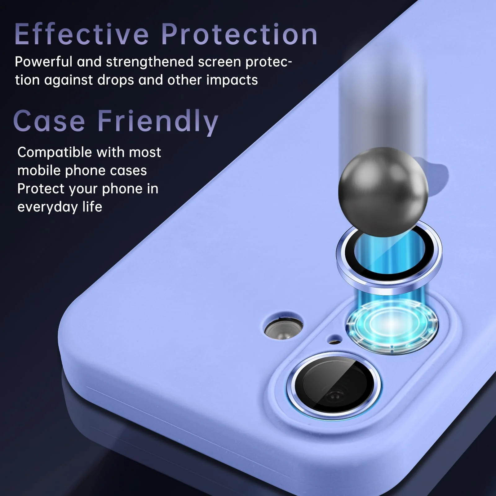 DL3 Mobilak Camera Lens Protector For iPhone 16/iPhone 16+ Plus, [Keep Original Shooting] Tempered Glass Screen Protector Metal Individual Camera Cover, Case Friendly - Ultramarine