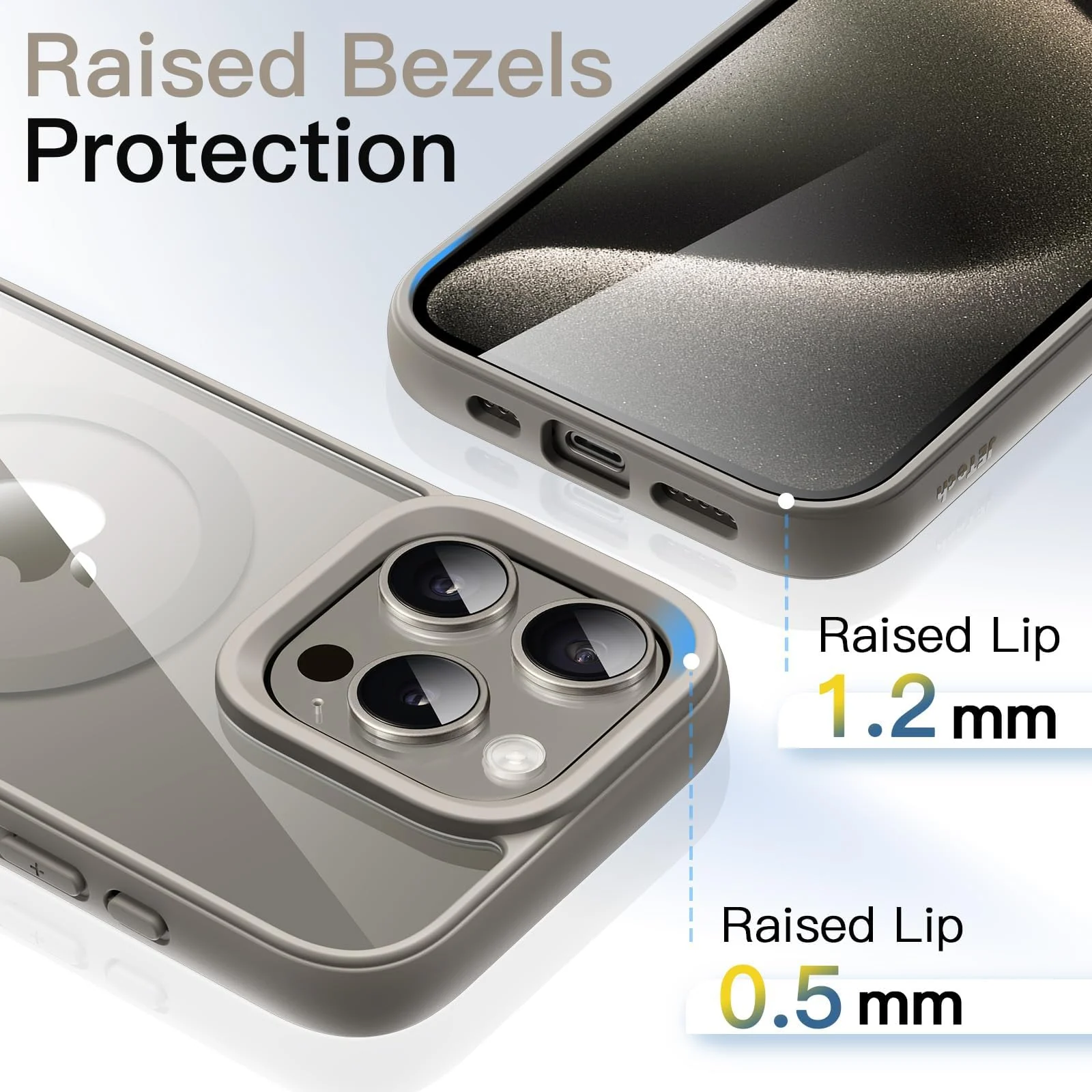 DL3 Mobilak Case Magnetic Crystal Clear for iPhone 13 Pro (6.1 Inch) Case, [Compatible with MagSafe] Slim Phone Case Thin Cover - Titanium