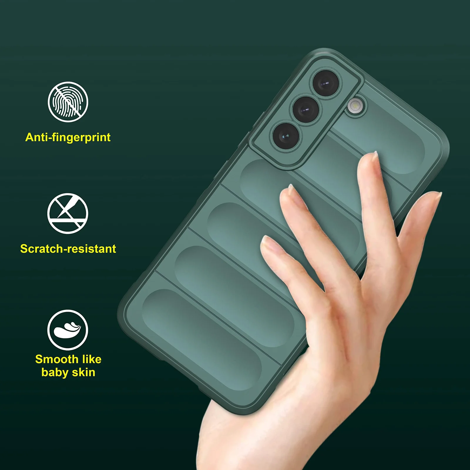 DL3 Mobilak Rugged Protective Case for Samsung Galaxy S21 FE, Camera protection, Shock-absorbing protection, Non-slip grip - Green