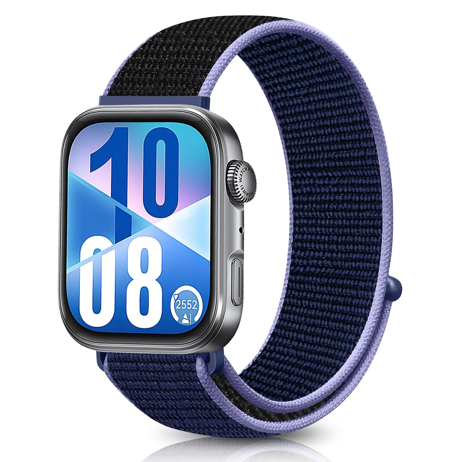 DL3 MOBILAK Elastic Nylon Watch Strap for Huawei Watch Fit 3 / Fit 4 / Fit 4 Pro / Fit 5 / Fit 5 Pro, Blue*Black