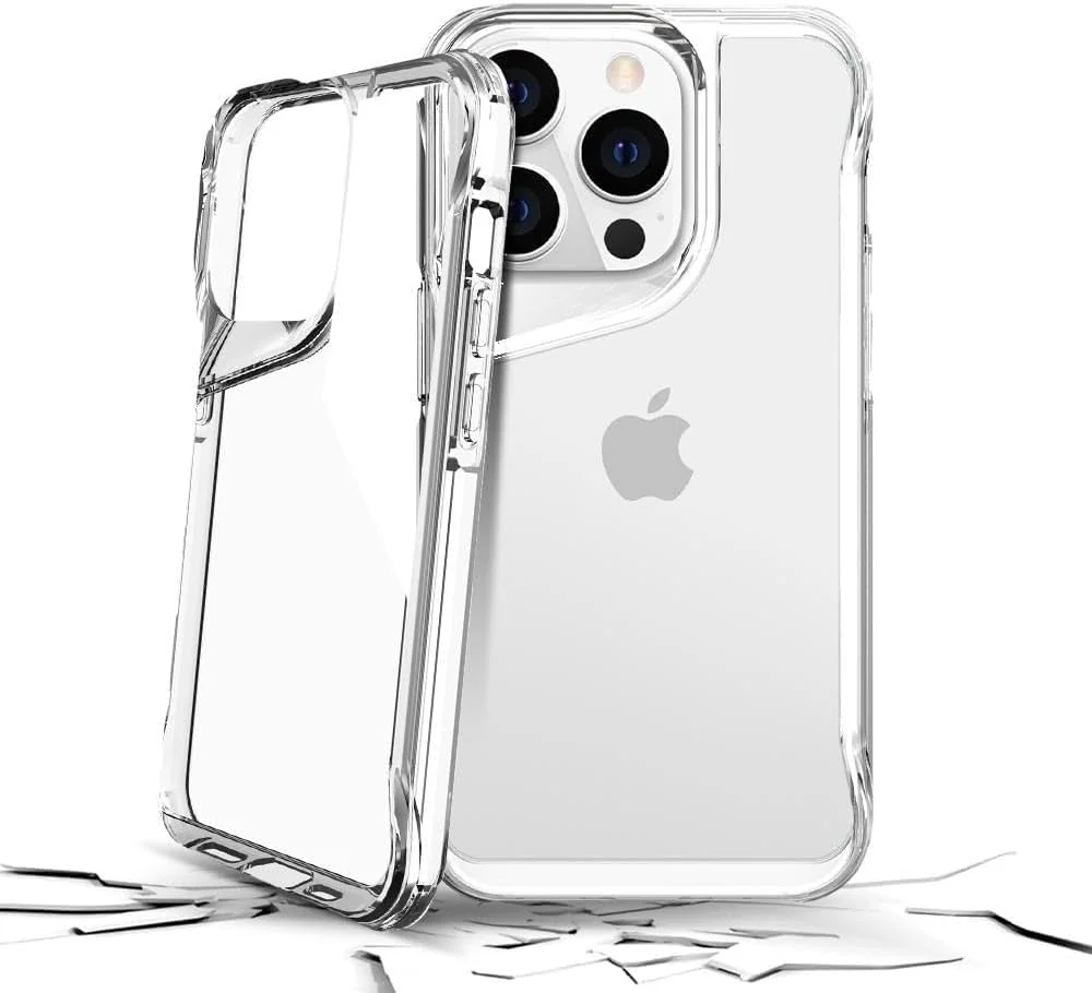 DL3 Mobilak Rugged Protective Case for iPhone 13 Pro 6.1-Inch, Supports wireless charging, Shock-absorbing protection, Non-slip grip - Clear