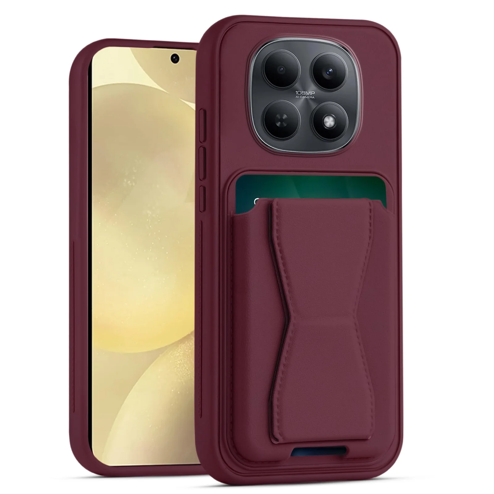 Dl3 Mobilak Leather Wallet Case Compatible with Xiaomi Redmi Note 15 5G, Leather Back Cover With TPU Frame, Shockproof Protective Phone Case with Card Holder Stand (Black)