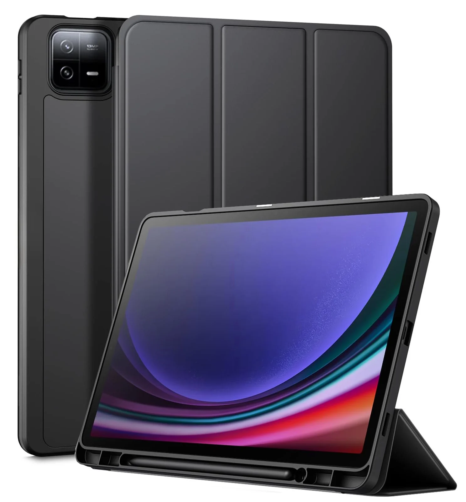 DL3 Mobilak Xiaomi Pad 6/Pad 6 Pro Case with Pen Holder 11.0 inch 2023, Soft TPU Back Trifold Stand Protective Smart Cover Flip for Xiaomi Pad 6/Pad 6 Pro, Auto Wake&Sleep