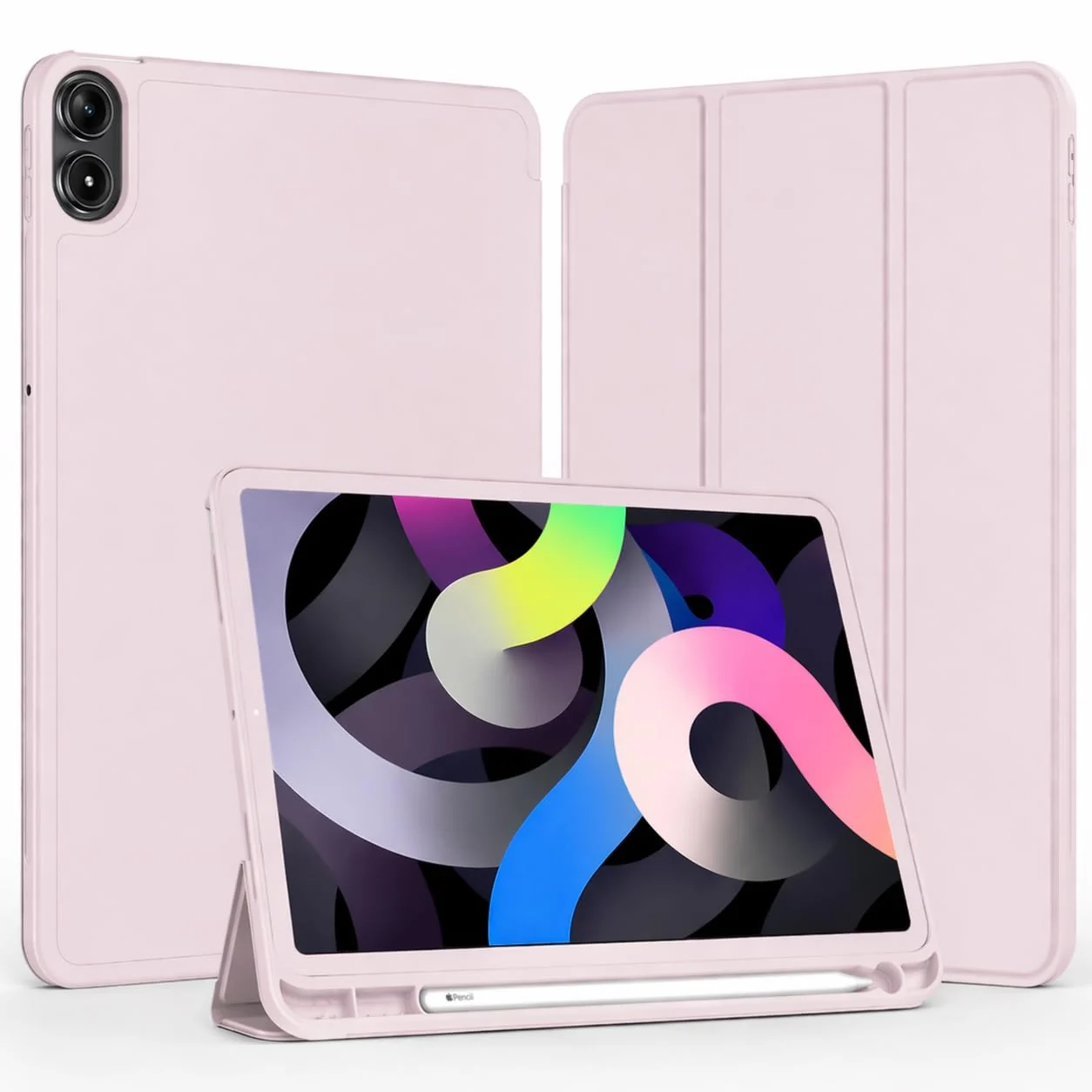 DL3 Mobilak Xiaomi Redmi Pad Pro 12.1 Inch 2024 Tablet Cover Case with Pencil Holder, Soft TPU Back Trifold Stand Protective Smart Cover Flip, Auto Wake&Sleep