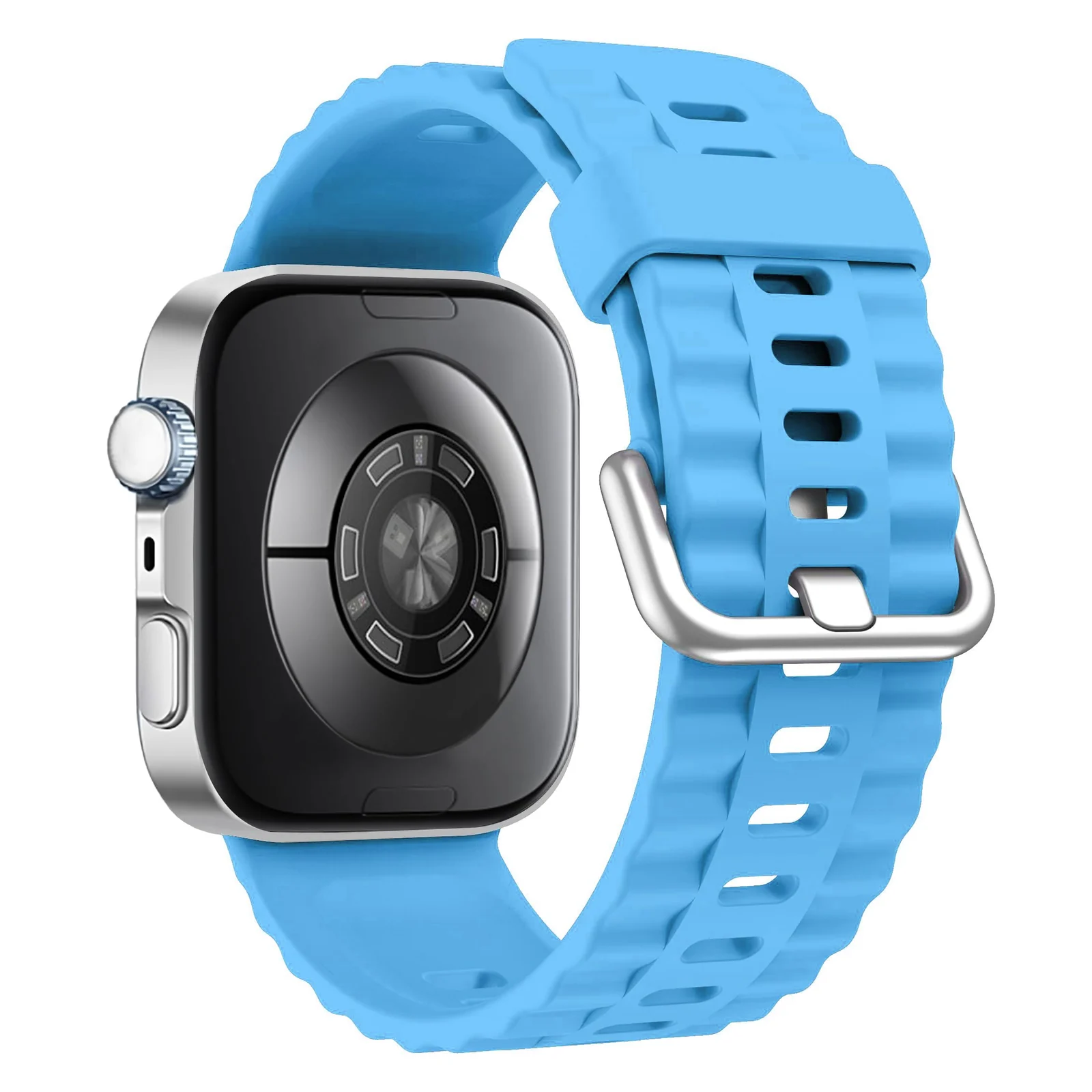 DL3 Mobilak Wavy Texture Sports Wristbands for Huawei Watch Fit 4/Fit 4 Pro/Fit 3 Strap, Breathable Silicone Wristband Strap Watch Strap Bracelet for Huawei Watch Fit 4 Pro/Fit4/3 - Sky Blue