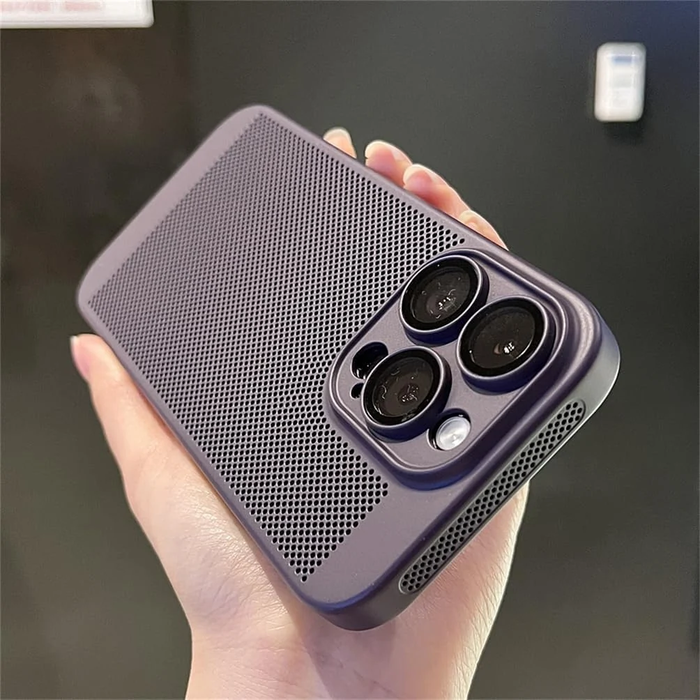 DL3 Mobilak Heat-Dissipation Hard PC Case with Built-In Camera Lens Protector for iPhone X / iPhone XS - Purple