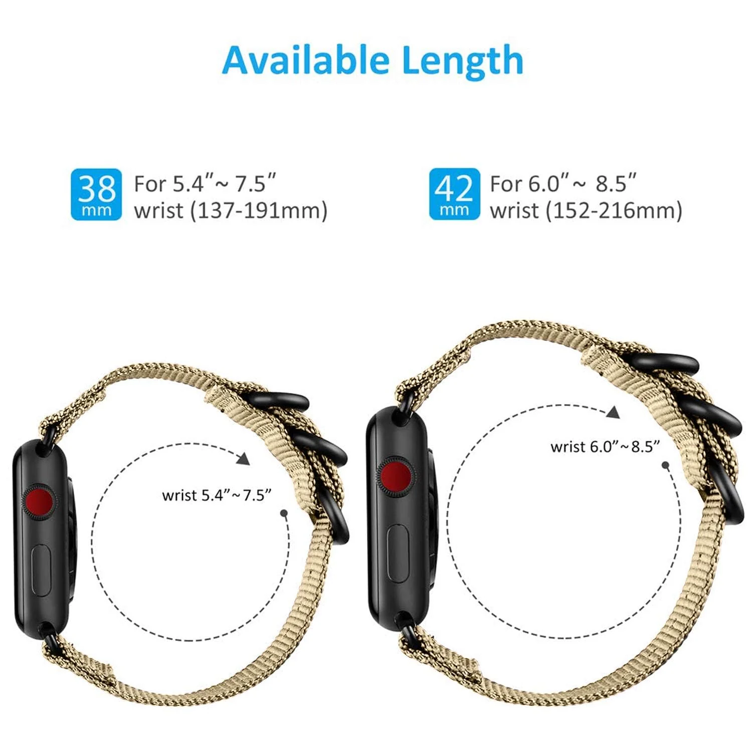 DL3 Mobilak Nylon Solo Loop Stretchy Straps For Apple Watch Band 49mm 45mm 44mm 42mm 41mm 40mm 38mm, Elastic Wristbands for iwatch Series 8 Ultra 7 6 5 4 3 2 1 Se (B. Khaki, 38MM/40MM/41MM) - B.Khaki
