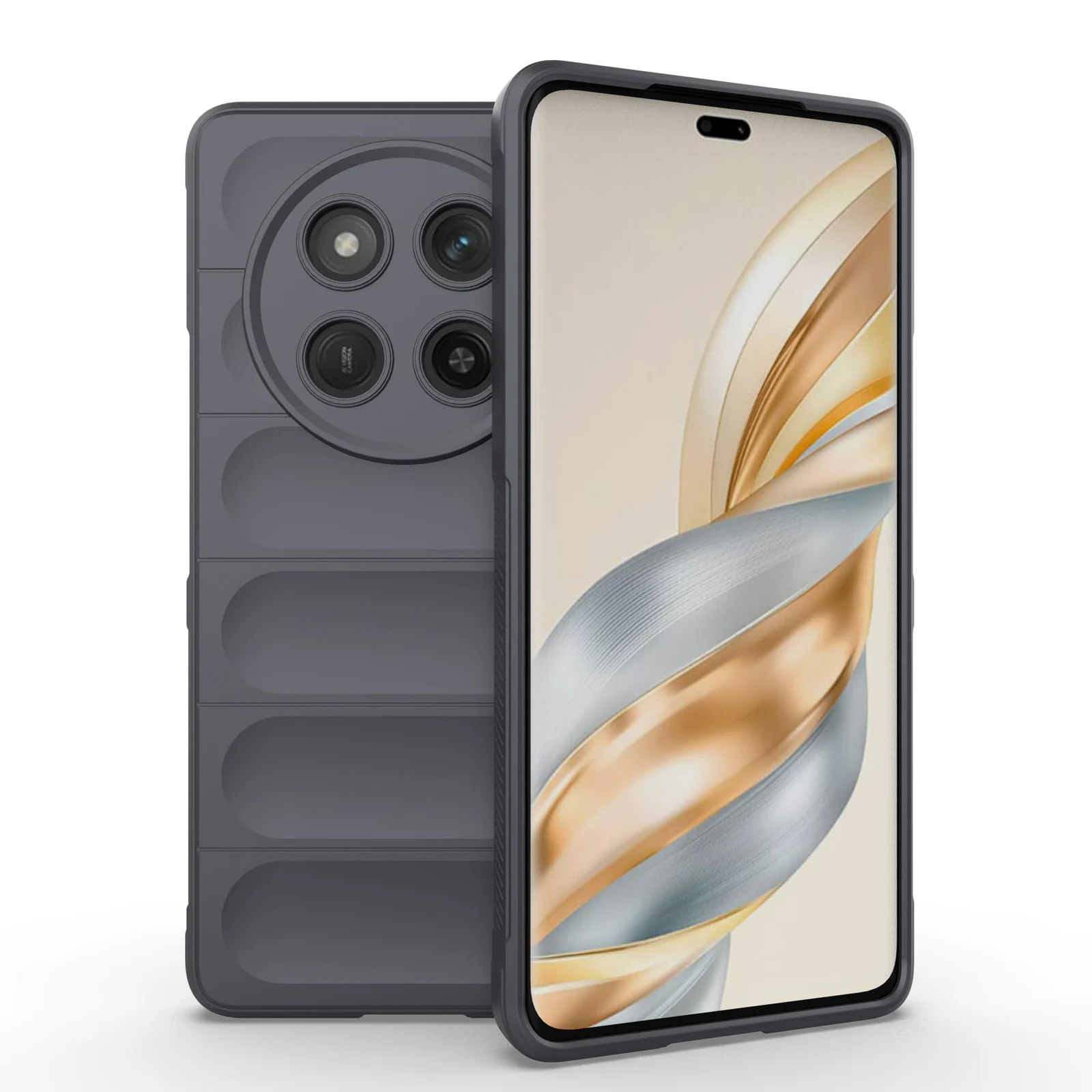 DL3 Mobilak Flexible Silicone and TPU Protective Case with Camera Protection for Honor X9C - Dark Gray