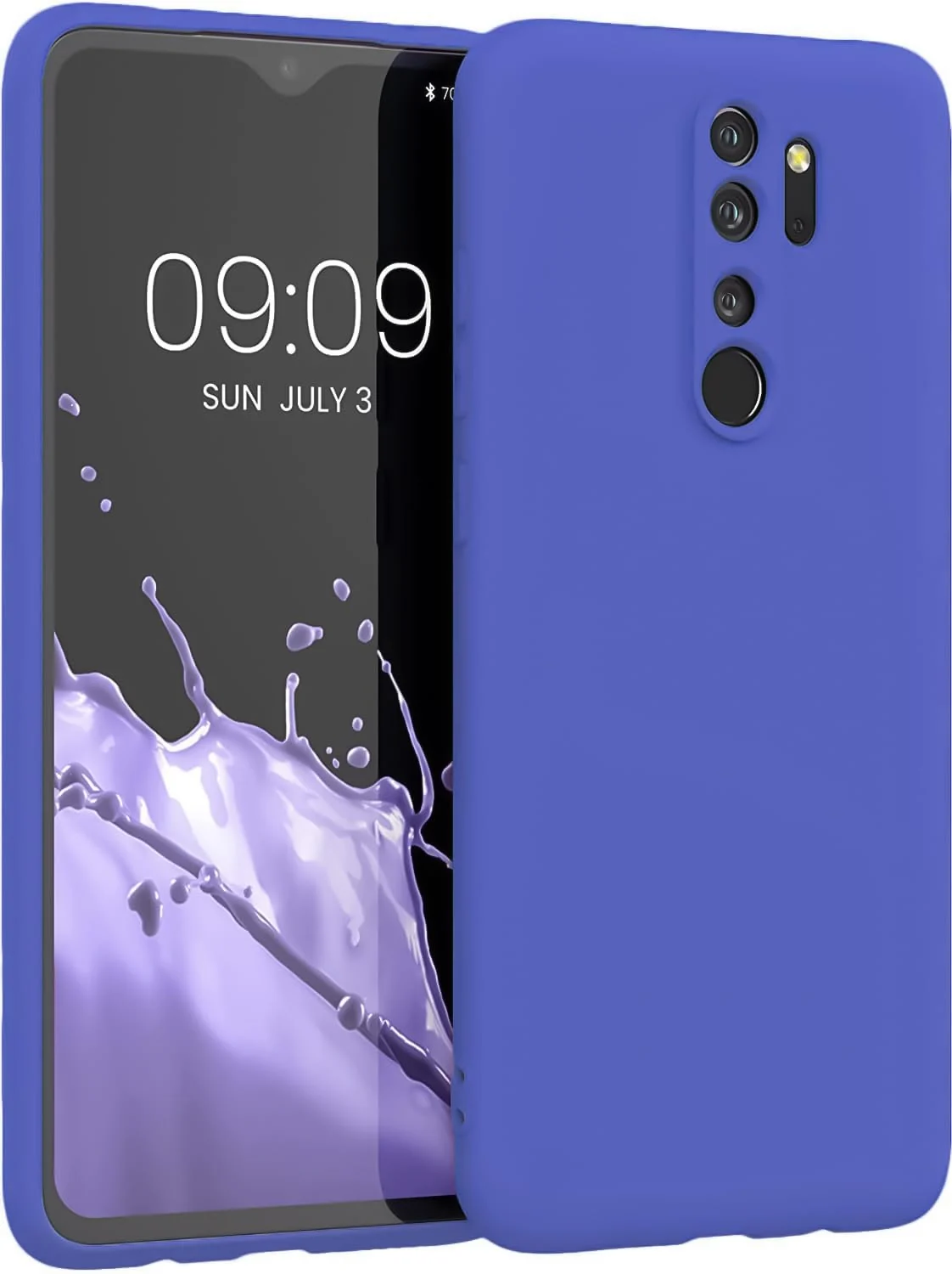 DL3 Mobilak Compatible with Xiaomi Redmi Note 8 Pro Case, Liquid Silicone Case, Full Body Camera Protective Cover, Shockproof, Slim Phone Case, Soft Microfiber Lining - Light Blue