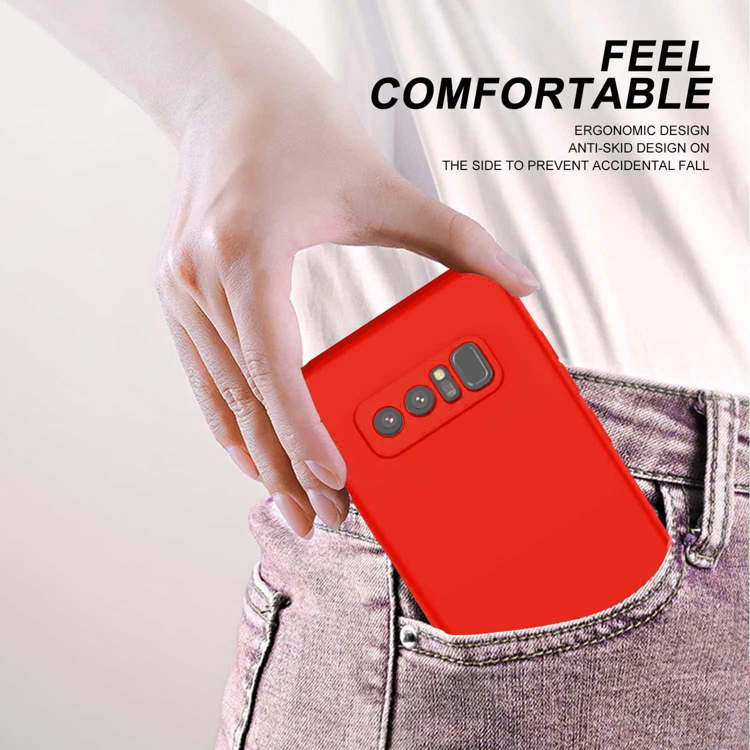 DL3 Mobilak Liquid Silicone Protective Case for vivo V27e / vivo S16e with Microfiber Lining and Shockproof Design - Red