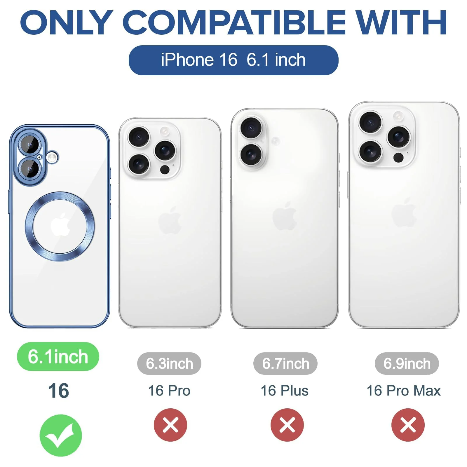 DL3 Mobilak Plated-Edge TPU Protective Case with Camera Protection for iPhone 16 - Metallic Blue