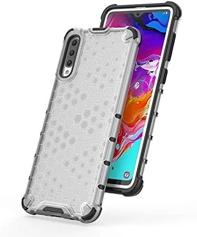 DL3 Mobilak Honeycomb Protective Case for Samsung Galaxy A70 / A70S, Shock-absorbing protection, Transparent design, Slim, lightweight profile - Clear