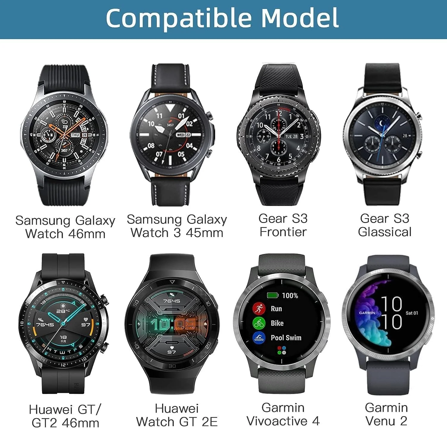 DL3 Mobilak Strap Metal 22MM Bands For Samsung galaxy watch3 45mm /galaxy 46mm/Gear S3/Huawei watch GT3 46MM/GT2E/GT2 Pro/GT GT2 46MM/Magic Watch2 46mm/Amazfit GTR 2/2e/3/3pro/4 - Silver & Black