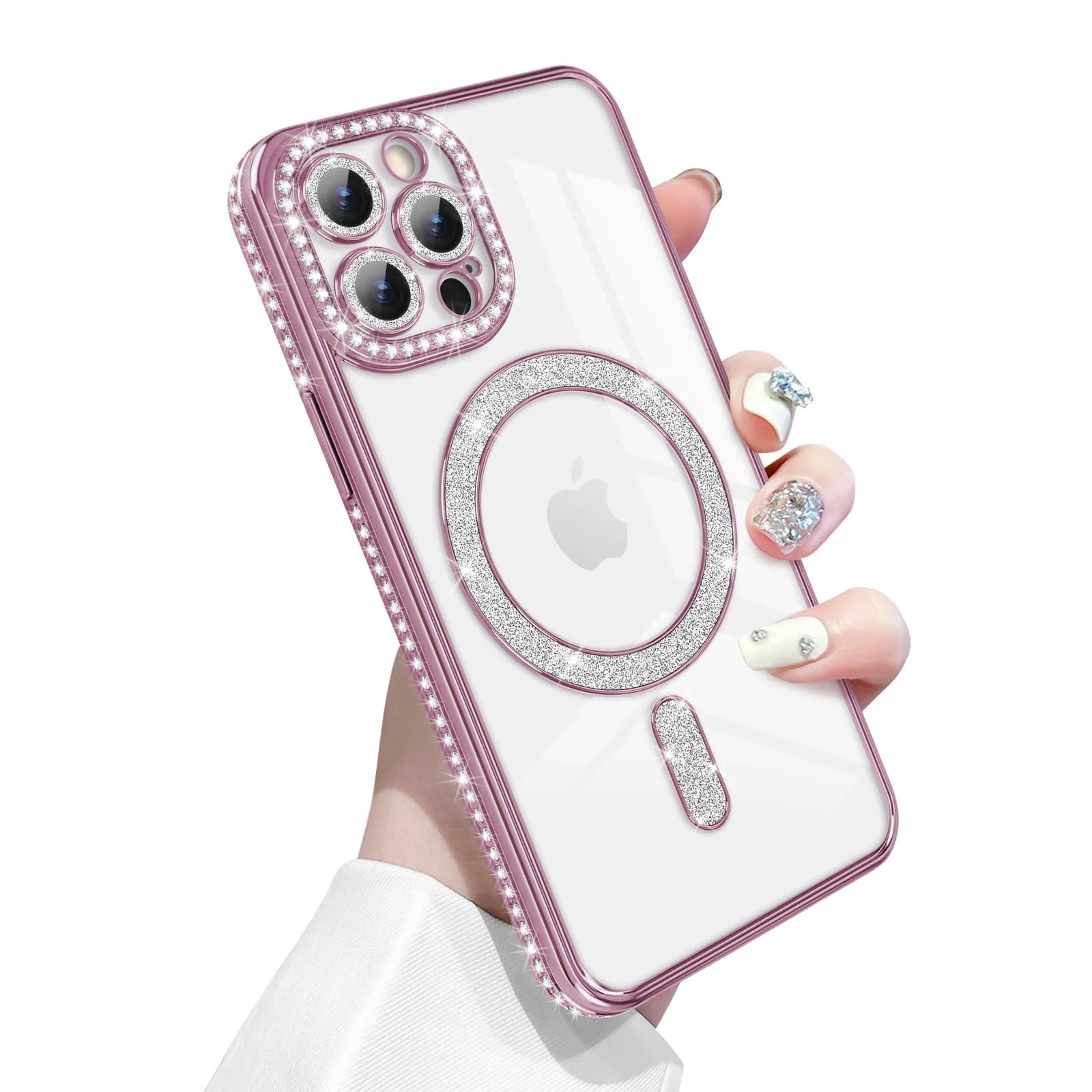 DL3 Mobilak MagSafe-Compatible Magnetic Case for iPhone 12 Pro Max with Camera Protection and Magnetic Car-Mount Support - Pink