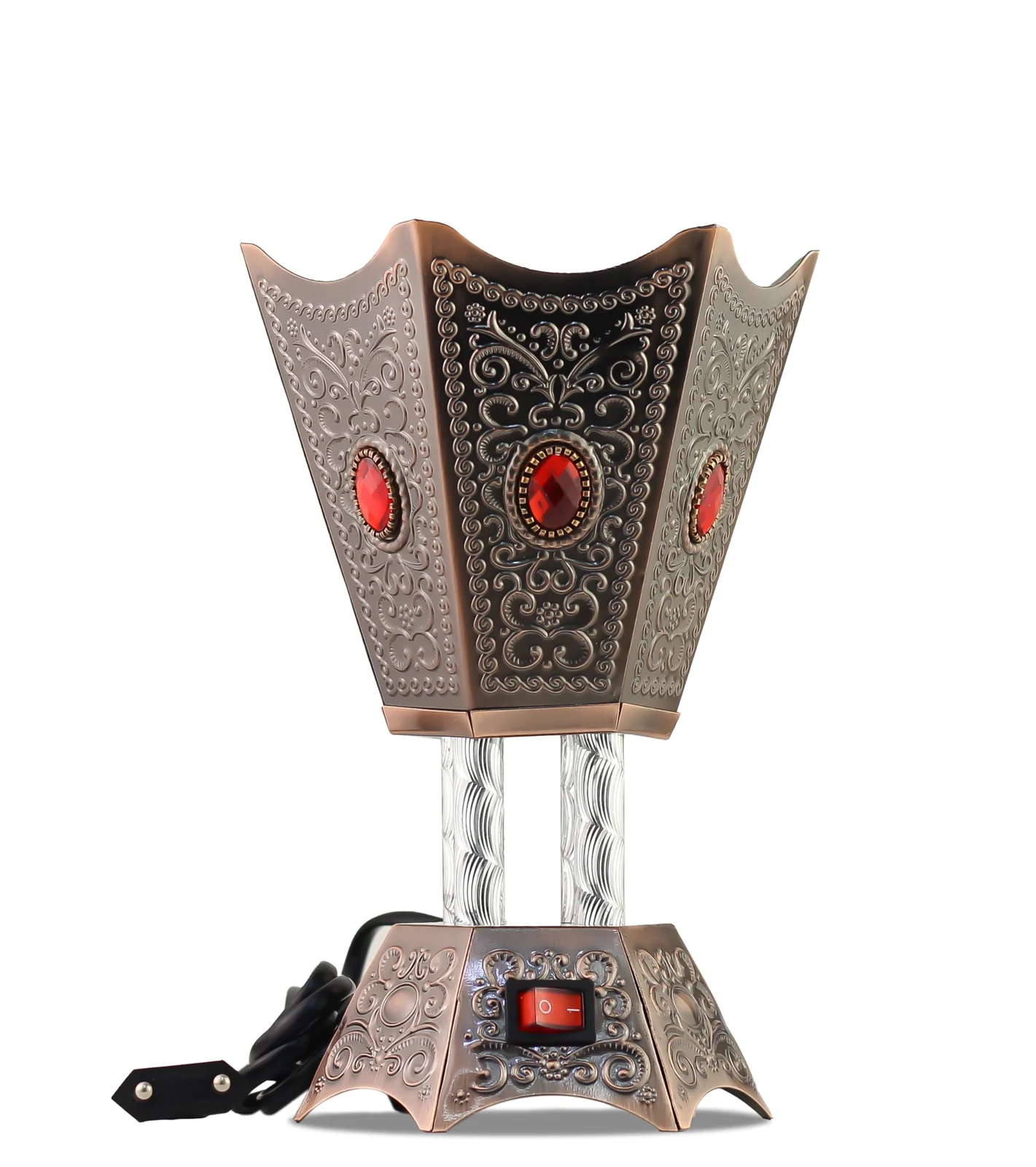 Arabian Electric Incense Burners metal Vintage Arabic Burner,Middle Eastern Incense Holder- Electric Incense Burner Bakhoor Suitable For Arabian Oud,Home, Hotel Decor (Style 2)