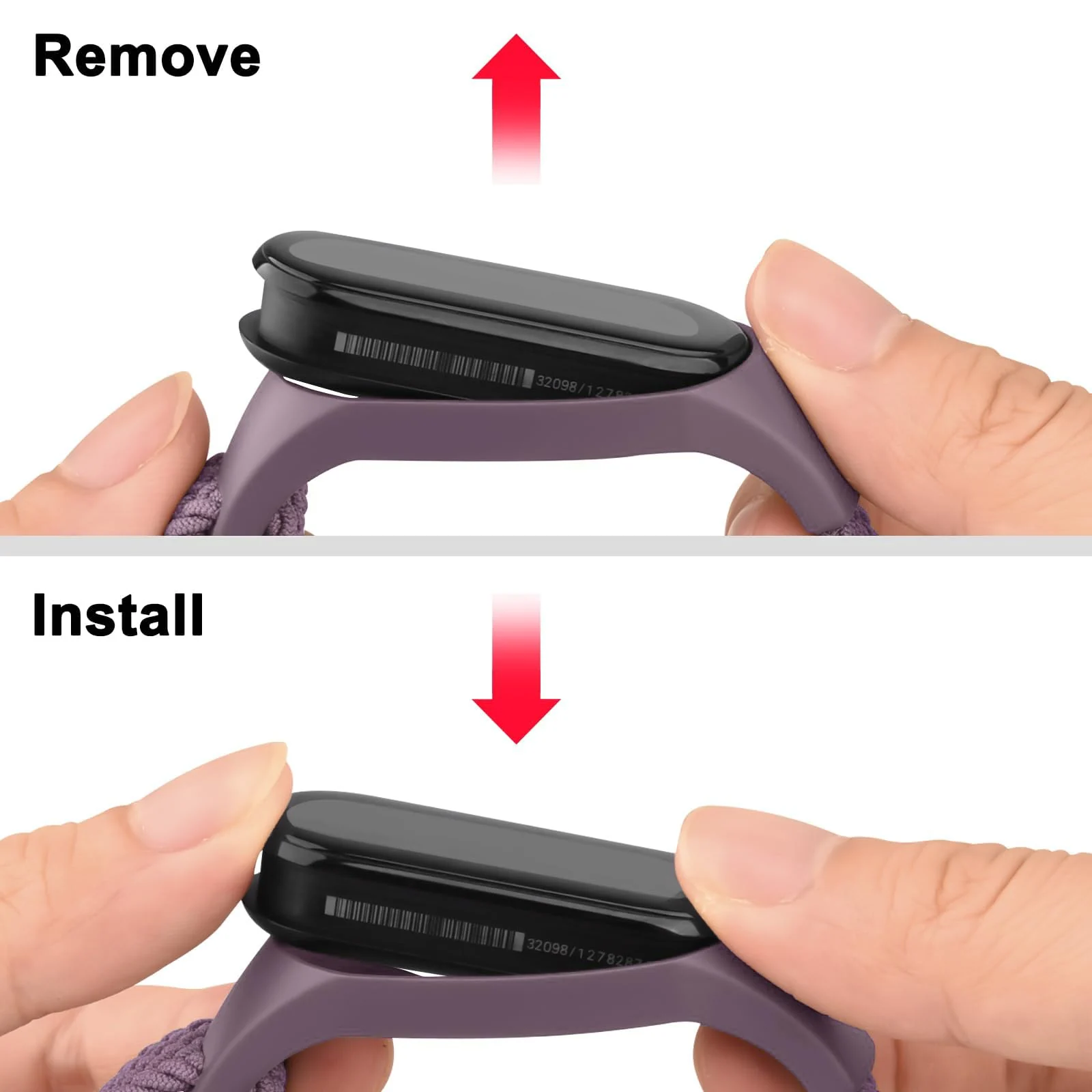DL3 Mobilak Nylon Wristband Compatible for Xiaomi Mi Band 7/Mi Band 6/Mi Band 5/Mi Band 4/Mi Band 3, Adjustable Braided Elastic Solo Loop for Mi Band 7 6 5 4 3, Sport Strap Smart Watch Accessories - Smoke Violet