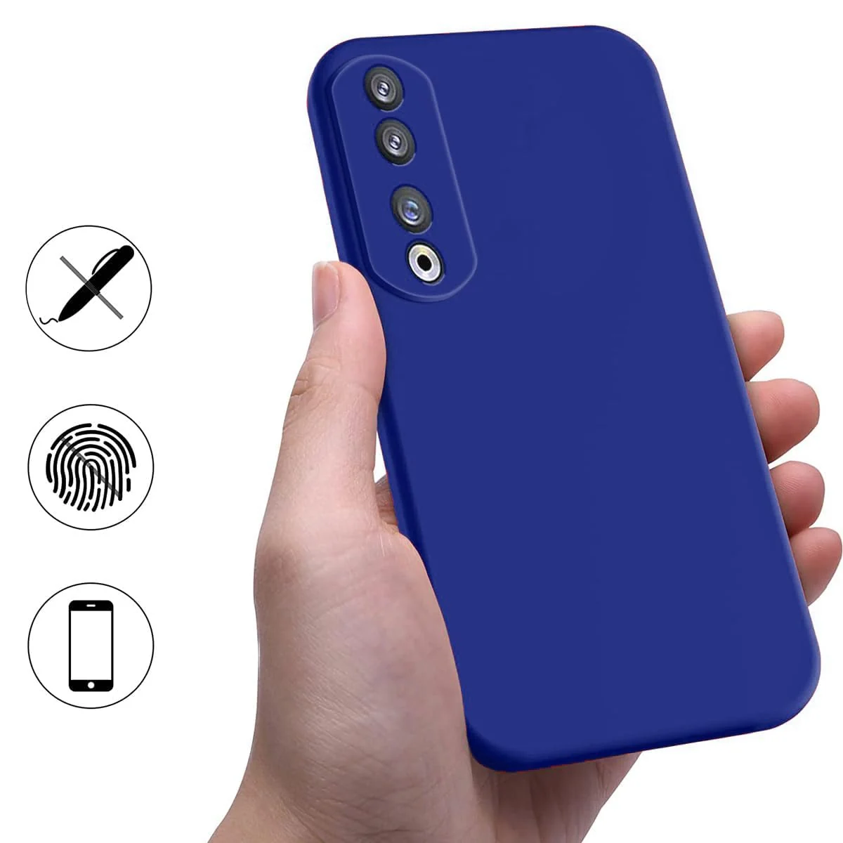 DL3 Mobilak Soft Silicone Protective Case for Honor 90 with Microfiber Lining and Shockproof Design - Pepsi