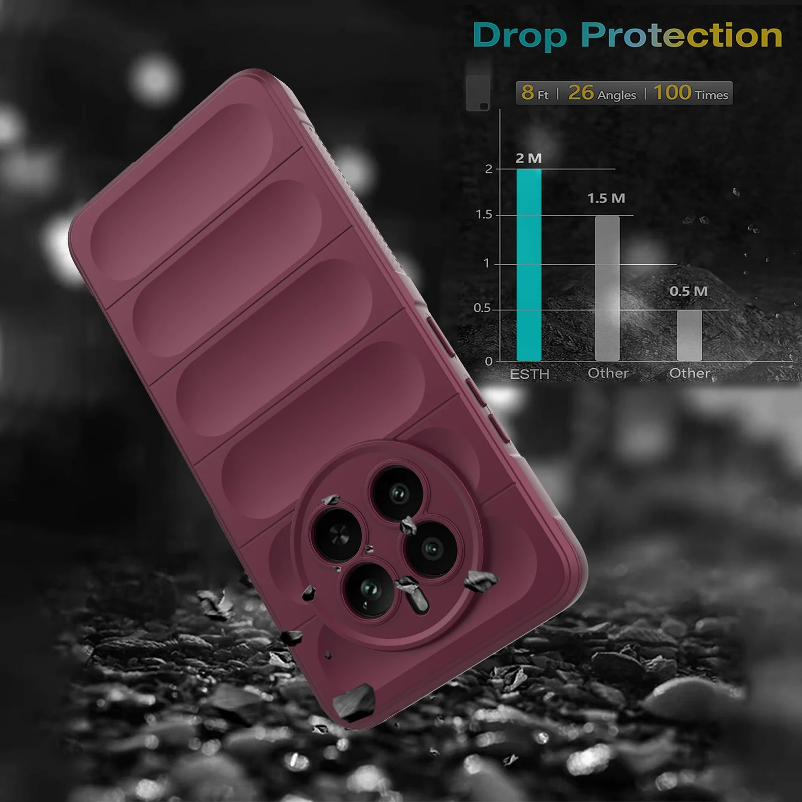 DL3 Mobilak Soft Silicone Protective Case for realme 12 Pro / realme 12 Pro Plus with Camera Protection and Shockproof Design - Wine Red