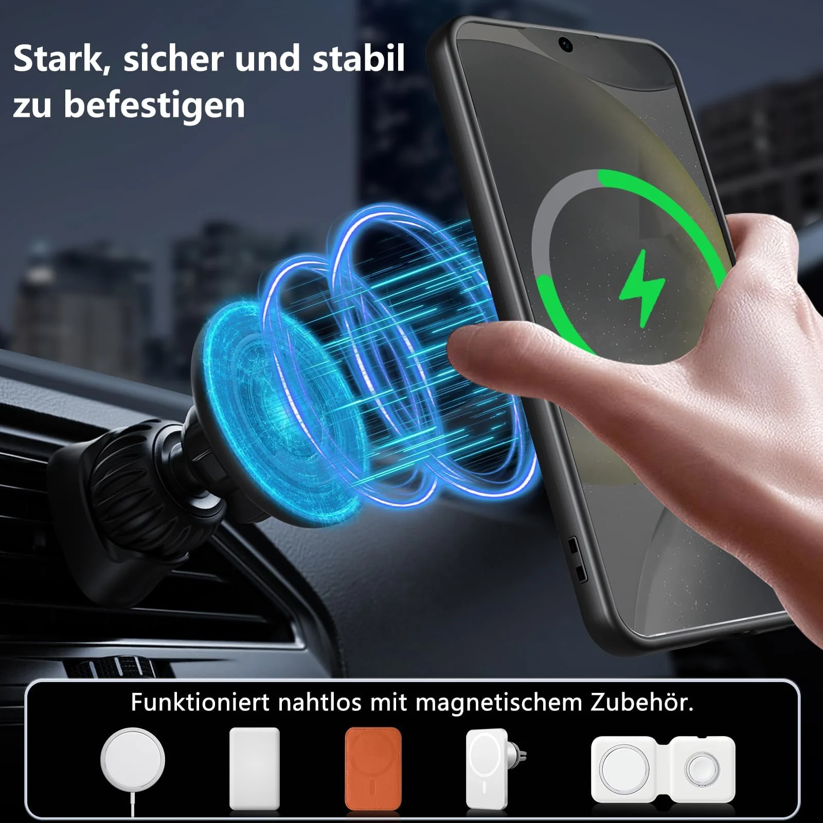 DL3 Mobilak Clear TPU Case for Samsung Galaxy S24 + Plus 5G, Compatible with MagSafe accessories, Supports wireless charging, Shock-absorbing protection - Black