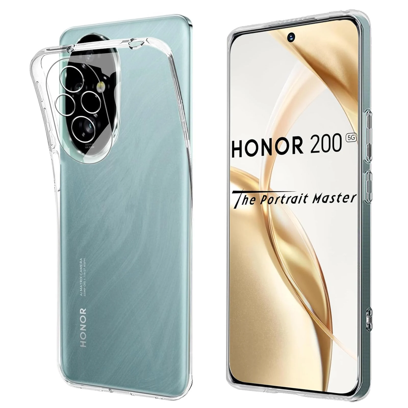 DL3 Mobilak Case Compatible with Honor 200 5G Case Crystal Soft TPU Gel Case Flexible Silicone Anti-Scratch Camera Protection TPU Cover - Clear