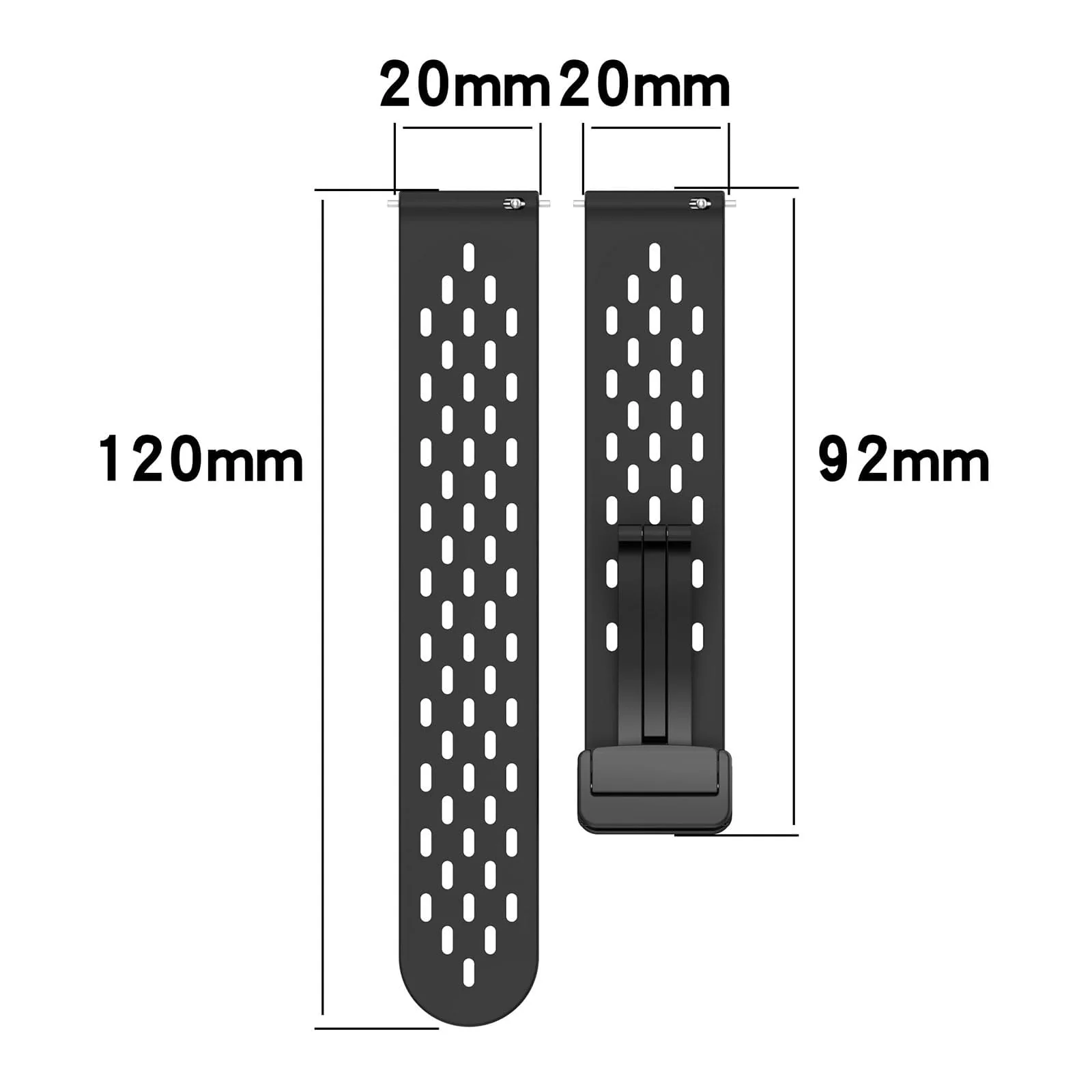 DL3 Mobilak Silicone Band Magnetic Clasp 22MM Strap For Samsung Galaxy Watch 3 45mm/Watch 46mm/Gear S3/Huawei watch GT3 GT4 46MM/Watch 3&4/3&4 Pro/GT2E/GT2 Pro/GT GT2 46MM/Amazfit GTR 2/2e/3/3 Pro/4 - Black